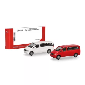   Herpa 014212 Minikit: Mercedes-Benz Vito busz, fehér/piros, 2 db (H0) - Építőkészlet