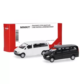   Herpa 014236-002 Minikit: Mercedes-Benz Vito busz 2002, 2 db - fekete és fehér (H0) - Építőkészlet