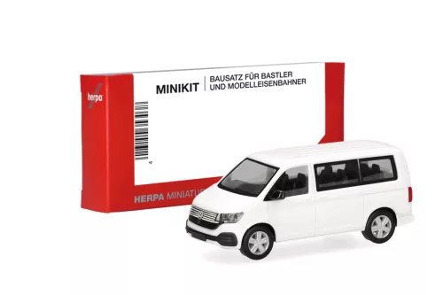 Herpa 014250 Minikit: Volkswagen Transporter T6.1 busz, fehér (H0) - Építőkészlet