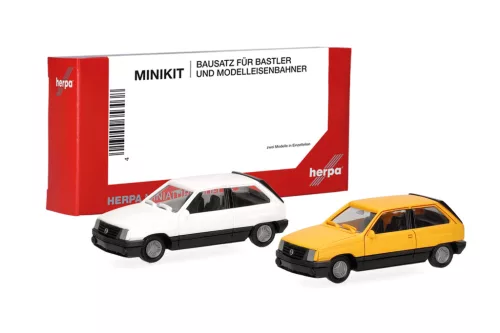 Herpa 014298 Minikit: Opel Corsa A SR 2 db - sárga és fehér (H0) - Építőkészlet