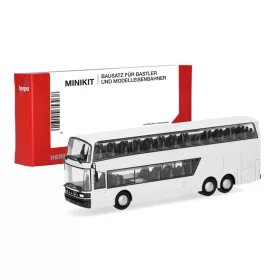   Herpa 014335 Minikit: Setra 228 DT autóbusz, fehér (H0) - Építőkészlet
