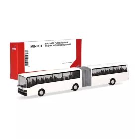  Herpa 014342 Minikit: Setra 221 UL csuklós autóbusz, fehér (H0) - Építőkészlet