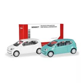   Herpa 014373 Minikit: Volkswagen Up!, 3-ajtós, 2 db (fehér/világoskék) (H0) - Építőkészlet