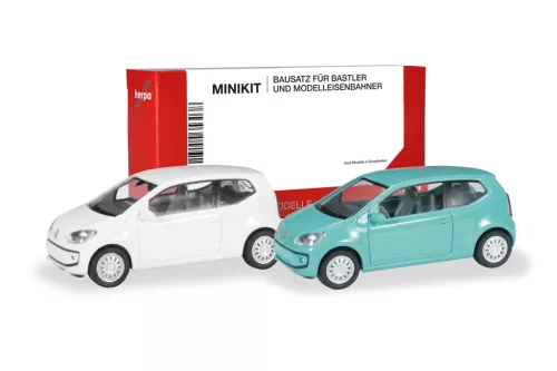 Herpa 014373 Minikit: Volkswagen Up!, 3-ajtós, 2 db (fehér/világoskék) (H0) - Építőkészlet