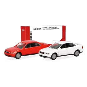   Herpa 014380 Minikit: Audi A4 Limousine, 2 db (piros/fehér) (H0) - Építőkészlet