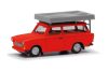 Herpa 024181-004 Trabant Universal, tetősátorral - piros (H0)