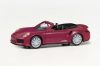 Herpa 038928-002 Porsche 911 Turbo Cabrio, metál színben - piros