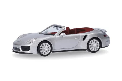 Herpa 038928-003 Porsche 911 Turbo Cabrio, ezüst (H0)