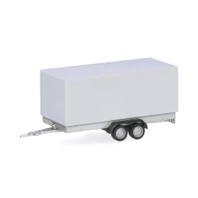 Herpa 052627-005 PKW-Planenanhänger 2achs weiß