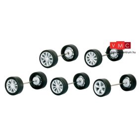 Herpa 053365 Kerékkészlet Audi személyautókhoz, ezüst (H0)