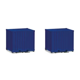   Herpa 053594-003 10 lábas konténer, 2 db, alaplappal - kék (H0)