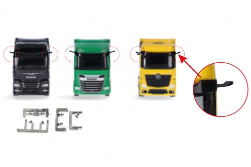 Herpa 054447 Visszapillantó kamera Mercedes-Benz Actros L, MAN TGX, DAF XG/XG+ kamionokhoz (tipusonként 5 db) (H0)