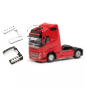   Herpa 054492 SBL napellenző Volvo FH Gl. XL 4./5. Generation nyergesvontatókhoz, 4 fekete/4 fehér - nagy (H0)