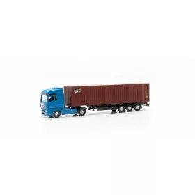   Herpa 066839 MAN TGX XXL nyergesvontató, konténerszállító félpótkocsival - Beacon (N)