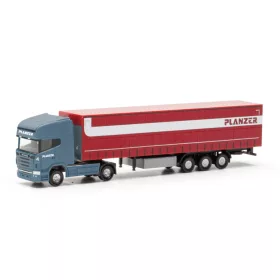   Herpa 066860 Scania R TL nyergesvontató, ponyvás félpótkocsival - Planzer (N)