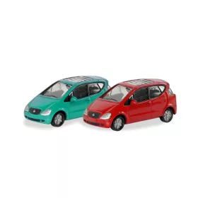 Herpa 066907 Mercedes-Benz A-Klasse, piros és türkíz (N)