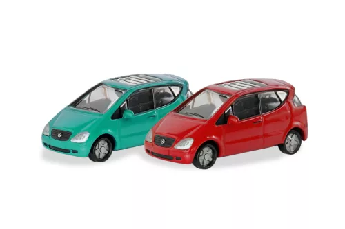 Herpa 066907 Mercedes-Benz A-Klasse, piros és türkíz (N)