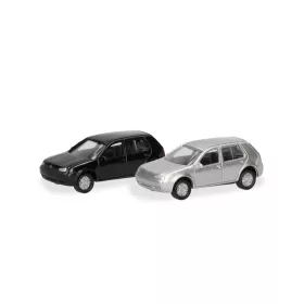 Herpa 066952 Volkswagen Golf IV, fekete és ezüst (N)