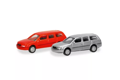Herpa 066969 Volkswagen Passat Variant, piros és ezüst (N)