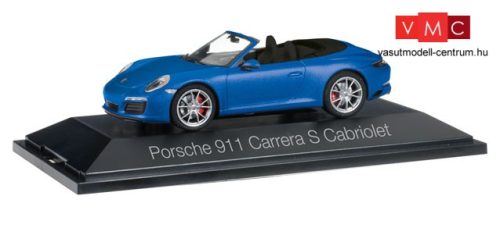 Herpa 070997 Porsche 911 Carrera Cabrio 991 II, metál színben - kék (1:43)