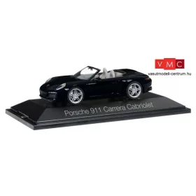   Herpa 071031 Porsche 911 Carrera Cabrio 991 II, metál színben - fekete (1:43)