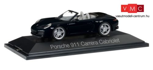 Herpa 071031 Porsche 911 Carrera Cabrio 991 II, metál színben - fekete (1:43)