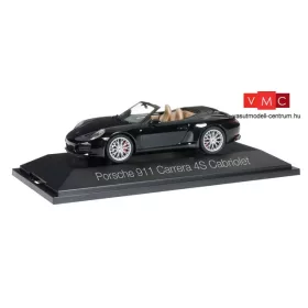 Herpa 071062 Porsche 911 Carrera 4S Cabrio - fekete (1:43)