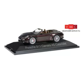   Herpa 071079 Porsche 911 Carrera 4S Cabrio, metál színben - mahagóni (1:43)
