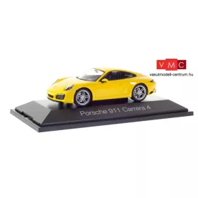 Herpa 071086 Porsche 911 Carrera 4 Coupé - sárga (1:43)