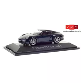   Herpa 071093 Porsche 911 Carrera 4 Coupé, metál színben - sötétkék (1:43)