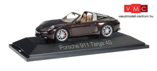 Herpa 071130 Porsche 911 Targa 4S, metál színben - mahagóni (1:43)