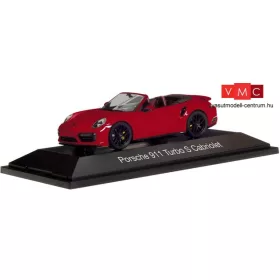 Herpa 071482 Porsche 911 Turbo S Cabrio, kárminpiros (1:43)