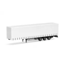   Herpa 075664-002 Lowliner ponyvás félpótkocsi (H0) - fekete