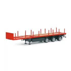   Herpa 076050-002 Nooteboom Teletrailer 3 tengelyes rakoncás félpótkocsi (H0) - piros