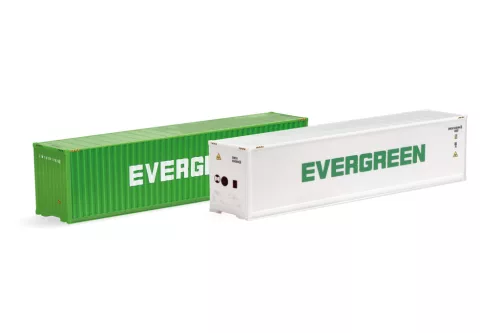 Herpa 076449-007 Konténer készlet: 2 x 40 lábas, Evergreen (H0)