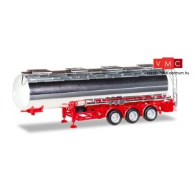 Herpa 076456-002 Tartály félpótkocsi vegyianyag szállításhoz, piros alvázzal (H0)