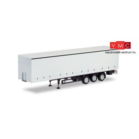 Herpa 076944 Ponyvatetős merev oldalfalú félpótkocsi - fehér (H0)