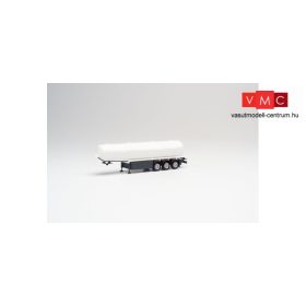 Herpa 076951 Üzemanyagszállító tartályfélpótkocsi, 3 tengelyes, felirat nélkül - fehé