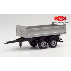 Herpa 076975 Meiller billencs tandempótkocsi - ezüst (H0)