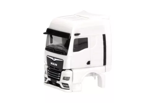 Herpa 086301 TS MAN eTGX GX kamionfülke légterelővel és tükörkamerával, 2 db - fehér (H0)