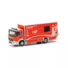   Herpa 091473 Mercedes-Benz Atego 2013 S-KTW, emelőhátfallal - Feuerwehr Hamburg (H0)
