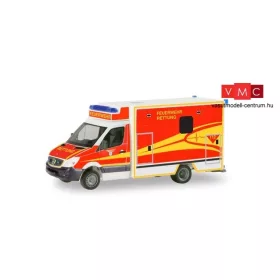   Herpa 094214 Mercedes-Benz Sprinter Fahrtec RTW mentő, Feuerwehr Ingolstadt (H0)