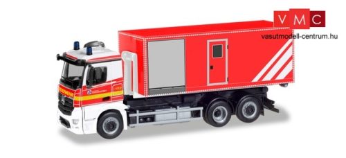 Herpa 094450 Mercedes-Benz Antos csereszekrényszállító tűzoltó teherautó - Freiwillige F