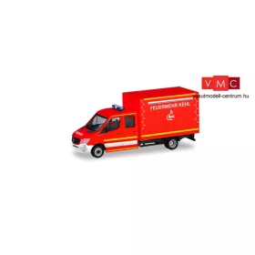 Herpa 094931 Mercedes-Benz Sprinter 2013 DoKa platós/ponvás tűzoltó - FW Kehl (H0)