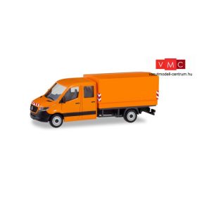 Herpa 095198 Mercedes-Benz Sprinter 2018 DoKa platós/ponyvás, kommunális (H0)