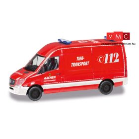 Herpa 095389 Mercedes-Benz Sprinter 2013, tűzoltó, FW Aachen/TierTransport (H0)