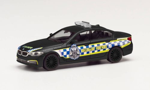 Herpa 096089 BMW 5-ös Limousine, fekete, Victorian Highway Police (H0)