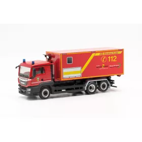 Herpa 097260 MAN TGS cserefelépítményszálltó tűzoltóautó - FW Frechen (H0)