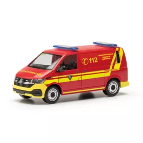   Herpa 097932 Volkswagen Transporter T6.1, tűzoltó félbusz, FW MTU (H0)