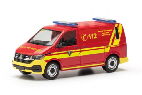 Herpa 097932 Volkswagen Transporter T6.1, tűzoltó félbusz, FW MTU (H0)